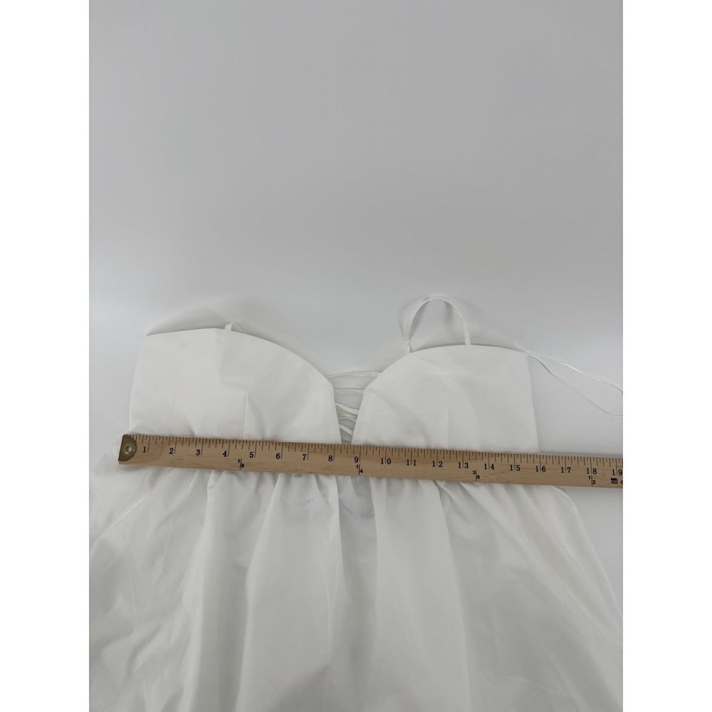 NWT Susana Monaco Poplin Square Wire Dress XL Lace Up Back Pockets Preppy $198 - Picture 11 of 12